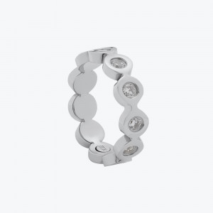 Prsten  od nerđajućeg čelika sa okruglim cirkonima 17