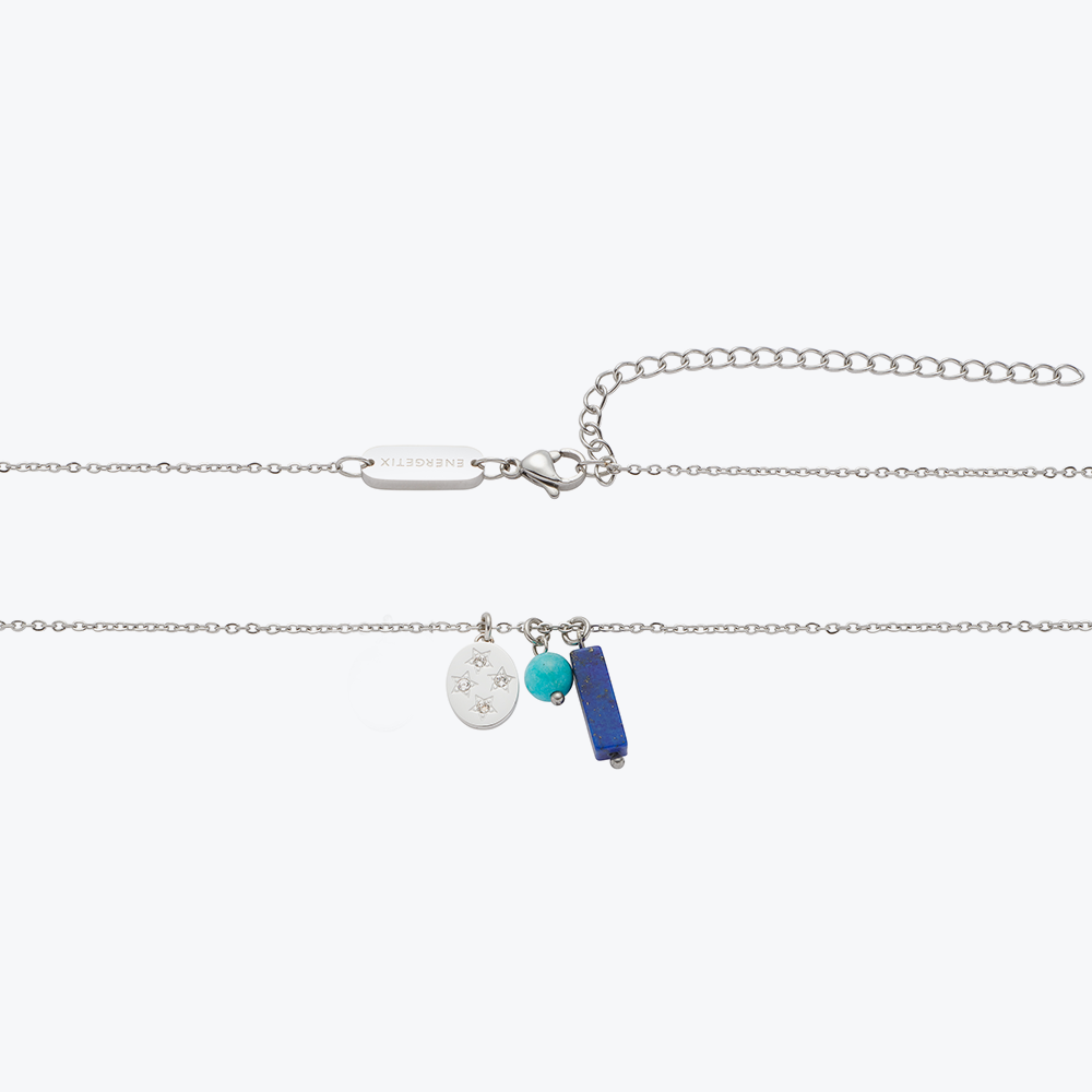 Moderna ogrlica sa tri priveska od lapis lazulija  i tirkiza M-Xl