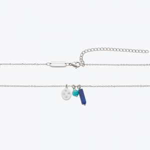 Moderna ogrlica sa tri priveska od lapis lazulija  i tirkiza M-Xl