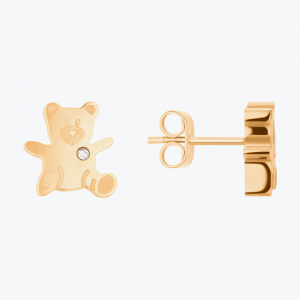 Naušnice u obliku medveda zlatne boje